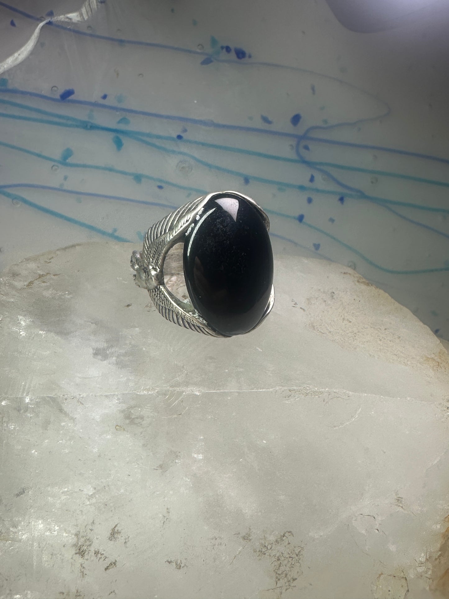 Eagle ring Onyx Carolyn Pollack size 11 sterling silver women men