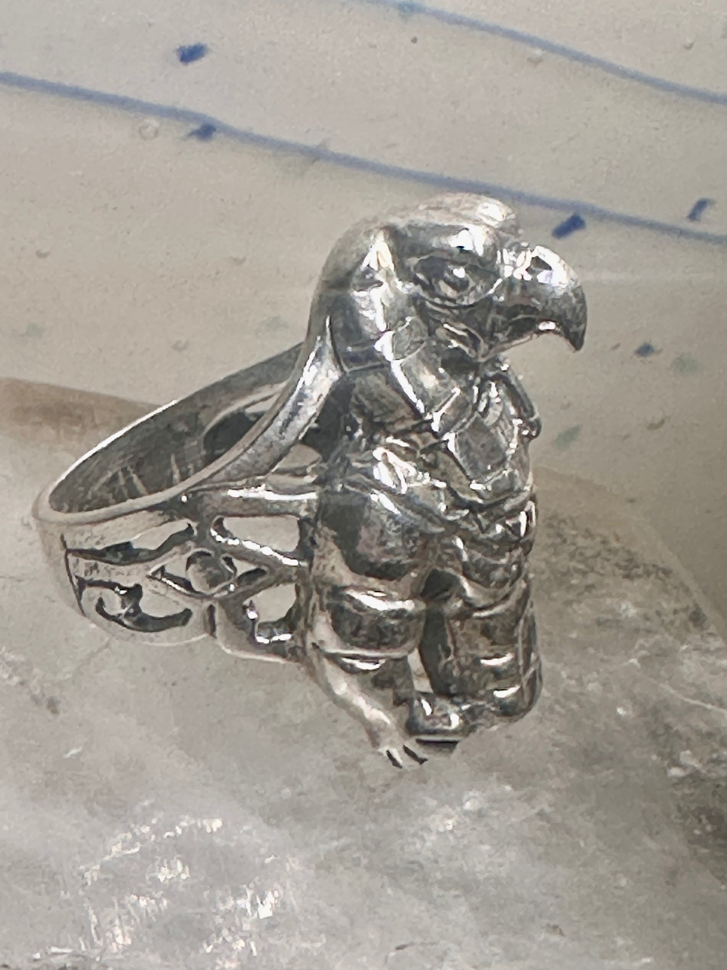 Horus ring with the Eye of Horus symbol size 9.75 sterling silver women men