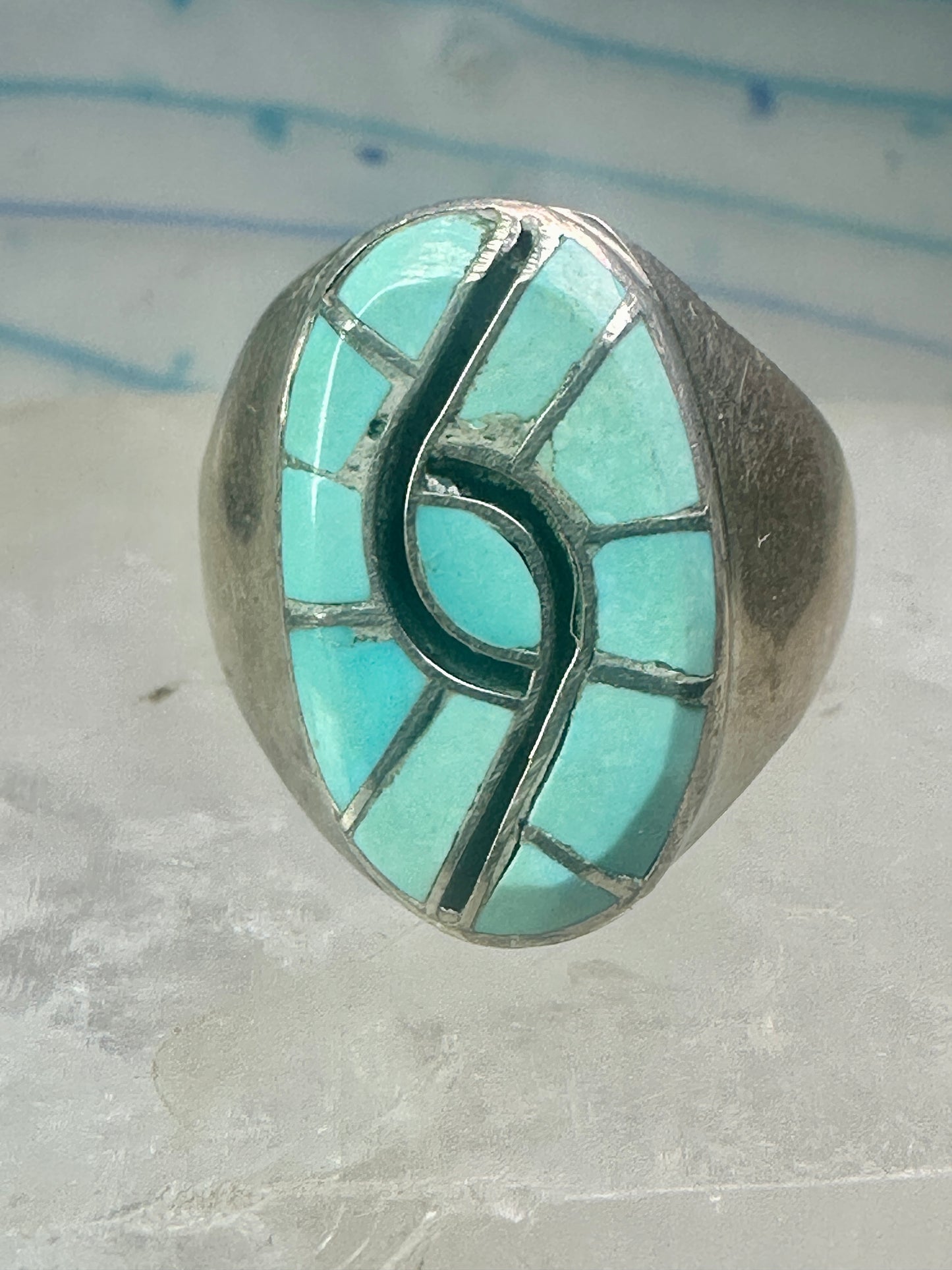Hummingbird ring Zuni Turquoise size 8.2 sterling silver women men