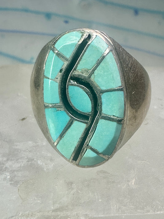 Hummingbird ring Zuni Turquoise size 8.2 sterling silver women men