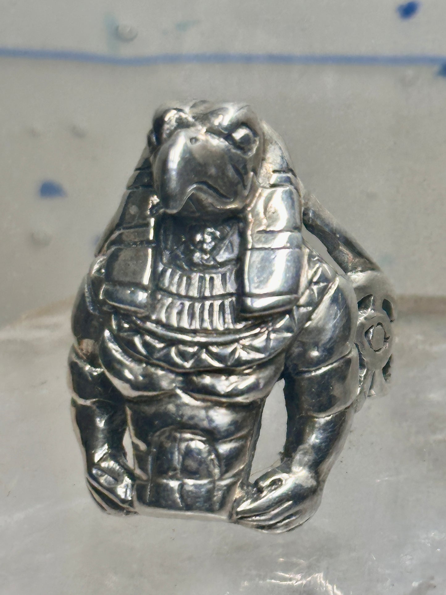 Horus ring with the Eye of Horus symbol size 9.75 sterling silver women men