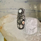 Long Navajo ring size 7.50 mop squash blossom leaves sterling silver women