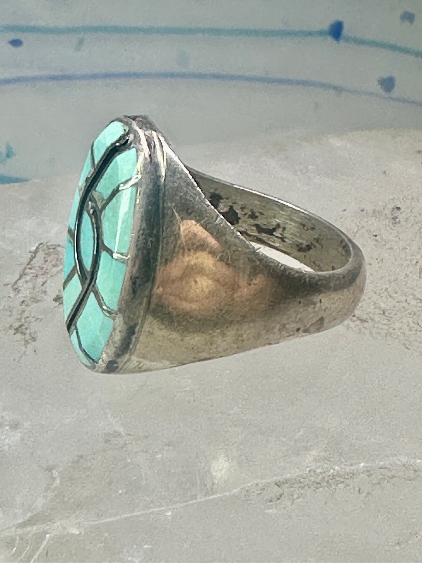 Hummingbird ring Zuni Turquoise size 8.2 sterling silver women men