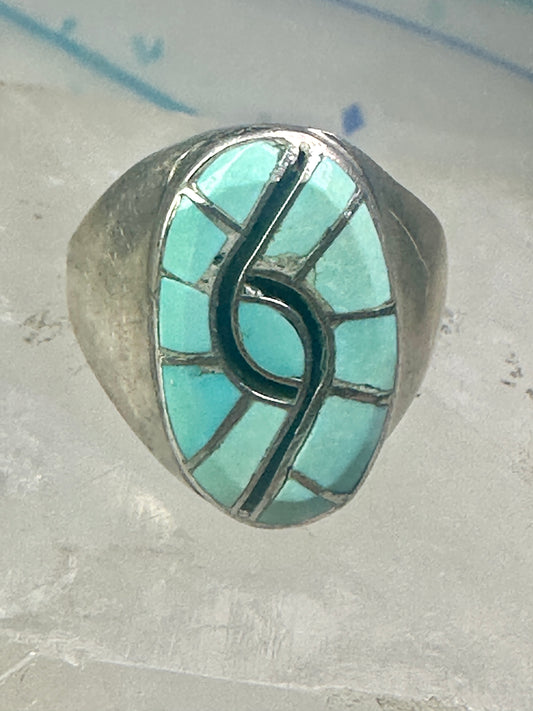 Hummingbird ring Zuni Turquoise size 8.2 sterling silver women men
