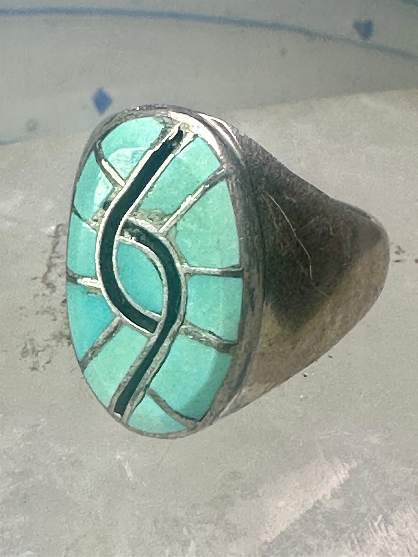 Hummingbird ring Zuni Turquoise size 8.2 sterling silver women men