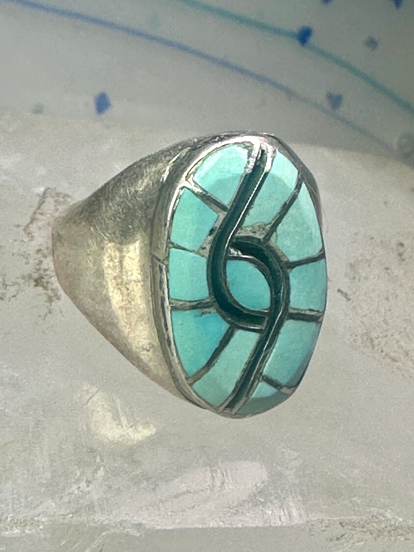 Hummingbird ring Zuni Turquoise size 8.2 sterling silver women men