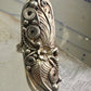 Long Navajo ring size 7.25 squash blossom leaves sterling silver women
