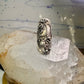Long Navajo ring size 7.25 squash blossom leaves sterling silver women