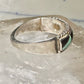 Zuni ring size 7.5 turquoise coral onyx MOP inlaid band sterling silver women men Andrew Dewa