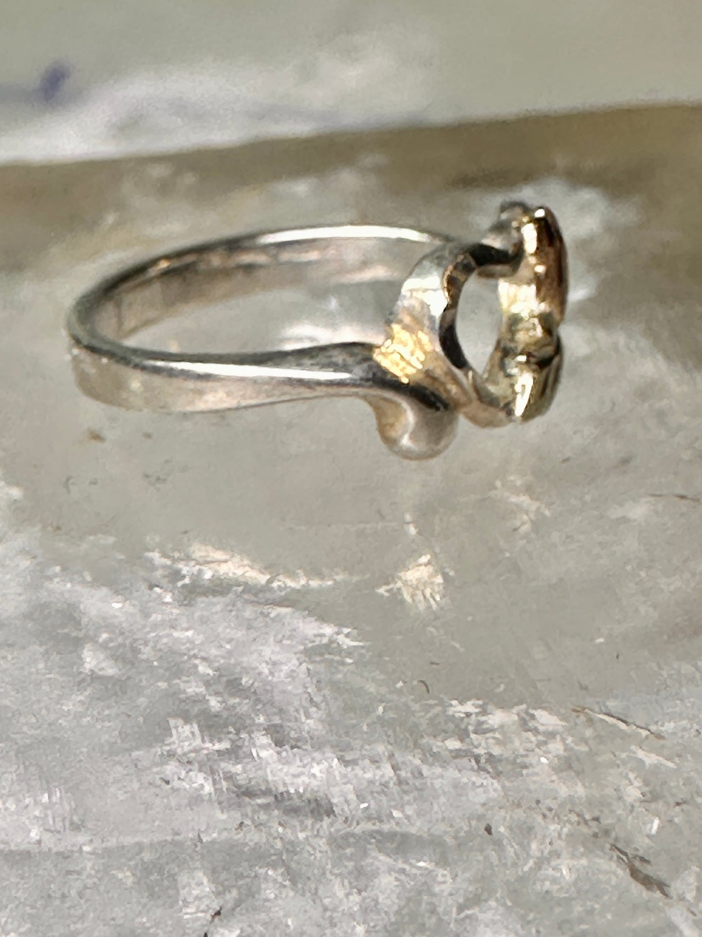 Black Hills Gold ring size 2.75 heart leaves pinky child baby band sterling silver women