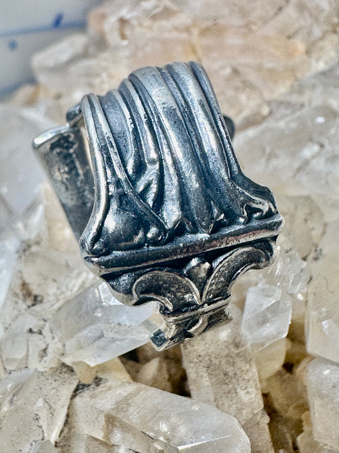 Justitia ring Lady Justice Spoon law lawyer band size 7 sterling silver women