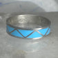 Vintage Sterling Silver Reconstituted Turquoise Inlay Band Ring Size 9.25 925
