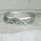 Zuni turquoise wedding ring Size 11.75 Vintage sterling silver women men