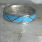Vintage Sterling Silver Reconstituted Turquoise Inlay Band Ring Size 9.25 925