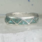 Zuni turquoise wedding ring Size 11.75 Vintage sterling silver women men