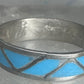 Vintage Sterling Silver Reconstituted Turquoise Inlay Band Ring Size 9.25 925