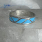 Vintage Sterling Silver Reconstituted Turquoise Inlay Band Ring Size 9.25 925