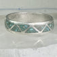 Zuni turquoise wedding ring Size 11.75 Vintage sterling silver women men