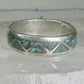 Zuni turquoise wedding ring Size 11.75 Vintage sterling silver women men
