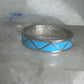 Vintage Sterling Silver Reconstituted Turquoise Inlay Band Ring Size 9.25 925