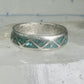 Zuni turquoise wedding ring Size 11.75 Vintage sterling silver women men
