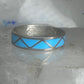 Vintage Sterling Silver Reconstituted Turquoise Inlay Band Ring Size 9.25 925