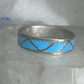 Vintage Sterling Silver Reconstituted Turquoise Inlay Band Ring Size 9.25 925