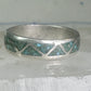 Zuni turquoise wedding ring Size 11.75 Vintage sterling silver women men