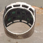 Vintage checkerboard ring cigar band blue lapis turquoise size 10.50 sterling silver women