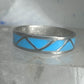 Vintage Sterling Silver Reconstituted Turquoise Inlay Band Ring Size 9.25 925