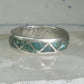 Zuni turquoise wedding ring Size 11.75 Vintage sterling silver women men