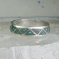 Zuni turquoise wedding ring Size 11.75 Vintage sterling silver women men
