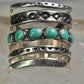 Mexican ring size 5.25 Mexico turquoise wide band sterling silver women