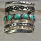 Mexican ring size 5.25 Mexico turquoise wide band sterling silver women
