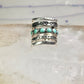 Mexican ring size 5.25 Mexico turquoise wide band sterling silver women