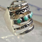 Mexican ring size 5.25 Mexico turquoise wide band sterling silver women