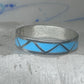 Vintage Sterling Silver Zuni Reconstituted Turquoise Inlay Wedding Band Ring Size 11.25 925