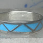 Vintage Sterling Silver Zuni Reconstituted Turquoise Inlay Wedding Band Ring Size 11.25 925
