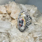 Agate ring Navajo colorful  long vintage size 4 sterling silver women girls