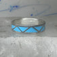 Vintage Sterling Silver Zuni Reconstituted Turquoise Inlay Wedding Band Ring Size 11.25 925