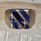 Mexico Taxco ring size 6 blue lapis or sodalite ? wide band sterling silver women men