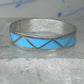 Vintage Sterling Silver Zuni Reconstituted Turquoise Inlay Wedding Band Ring Size 11.25 925