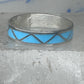 Vintage Sterling Silver Zuni Reconstituted Turquoise Inlay Wedding Band Ring Size 11.25 925