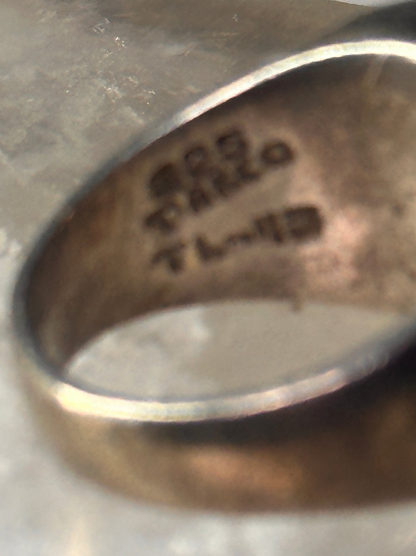 Mexico Taxco ring size 6 blue lapis or sodalite ? wide band sterling silver women men