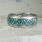 Zuni turquoise ring wedding band Size 7 Vintage sterling silver women men