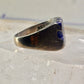 Mexico Taxco ring size 6 blue lapis or sodalite ? wide band sterling silver women men
