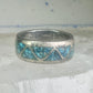 Zuni turquoise ring wedding band Size 7 Vintage sterling silver women men