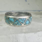 Zuni turquoise ring wedding band Size 7 Vintage sterling silver women men
