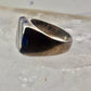 Mexico Taxco ring size 6 blue lapis or sodalite ? wide band sterling silver women men