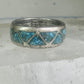 Zuni turquoise ring wedding band Size 7 Vintage sterling silver women men